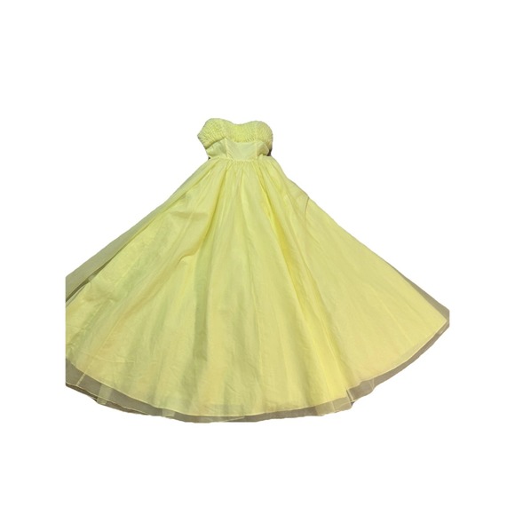Vintage 1950s Lemon Chiffon Prom Dress Yellow Cupcake Dream Vegas‎ Wedding Small - Picture 8 of 16